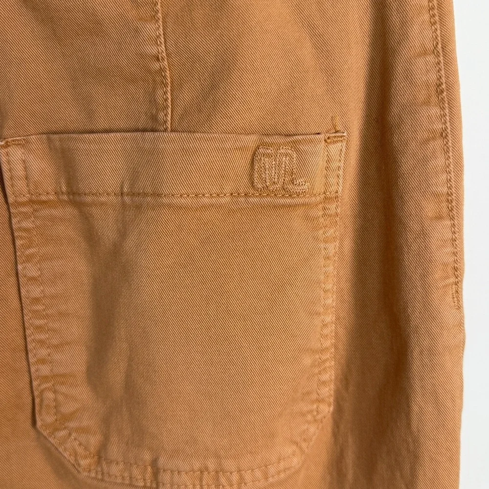 Marine Layer Bridget High Waist Raw Hem Wide Leg Pants Size 10 Rust Soft Stretch